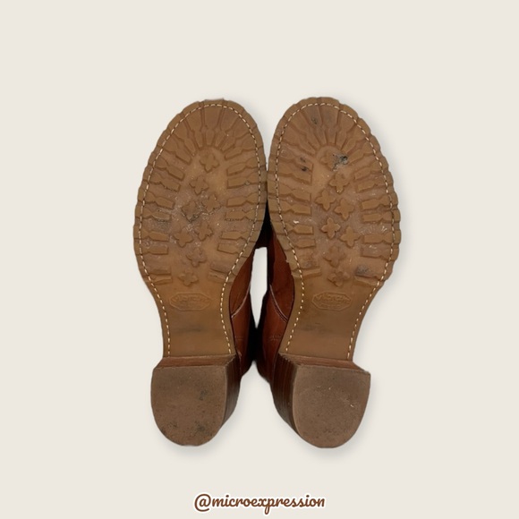 RARE Frye Sabrina 6G Lace Up Genuine Cognac Leather Classic Combat Ankle Boots - Picture 14 of 16